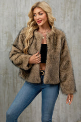Plush Short Fur Open Cardigan Coat coats
