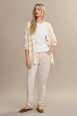 V Neck Striped Cotton Sweater