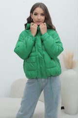 Bright Color Stand Collar Puffer Coat coats