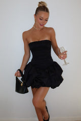 Layered Strapless Ball Party Dress S / Black