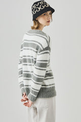 Oversized Striped V-Neck Sweater