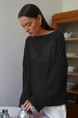 Sheer Mesh Lace Knit Sweater