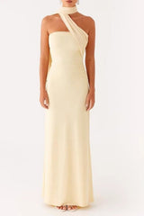 Tie Dye Mesh Spaghetti Strap Maxi Party Dress Beige / S