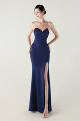 Strapless Sweetheart Pleated Party Dress