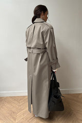 Long Cotton Vintage Tied Relaxed Overcoat