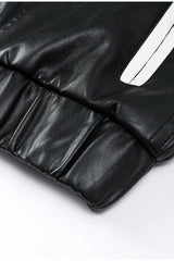 Bow Decor Faux Leather Moto Jacket