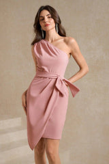 Satin Pink Bodycon Party Dress