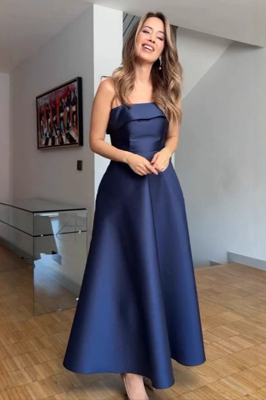 Elegant Satin Slip Vintage Formal Dress