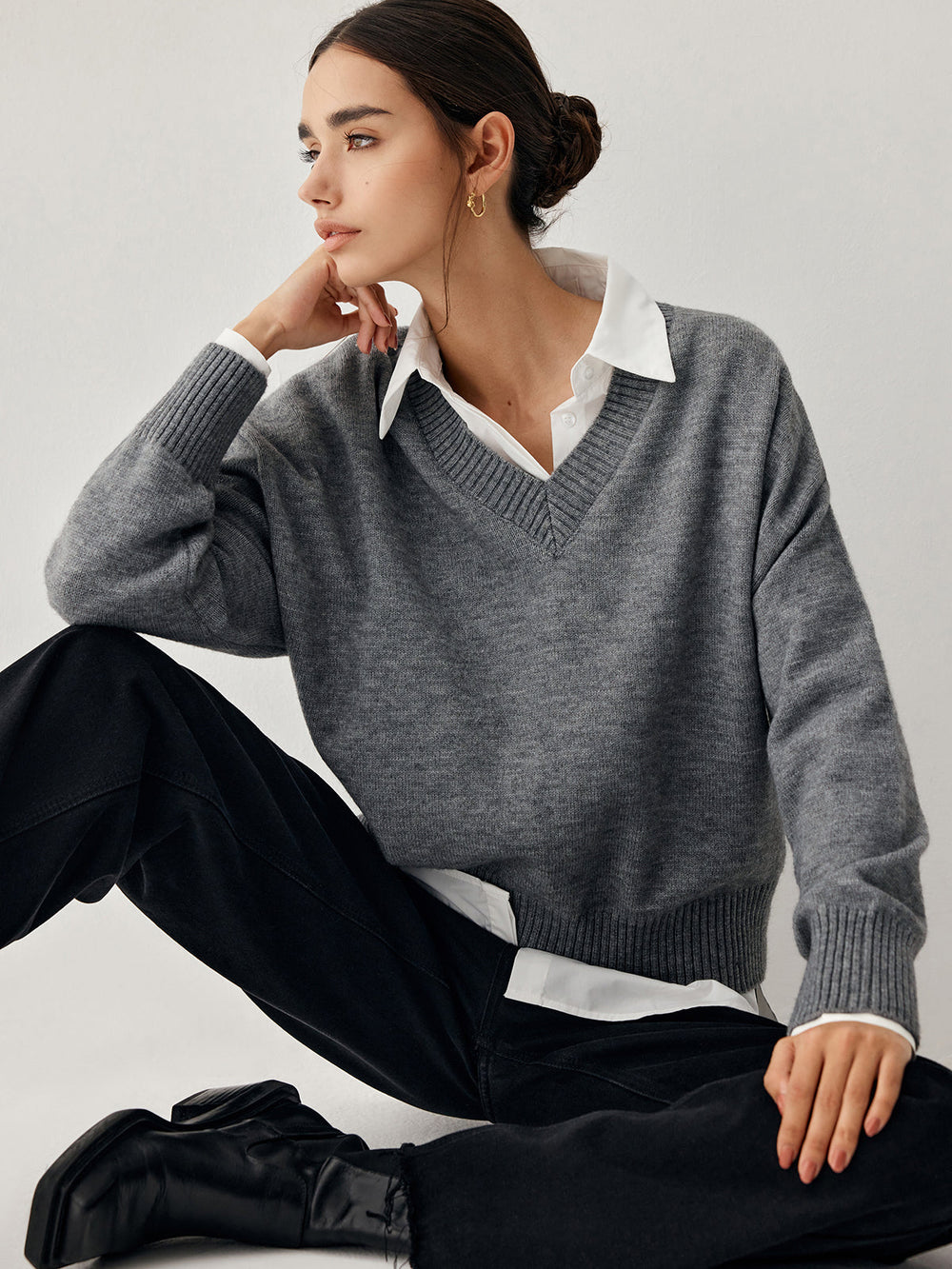Charcoal Charming Sweater Sweaters