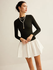 Two Tone Panel Slim Dress Dresses