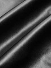 Ruffle Button Clasp PU Leather Skirt Skirts