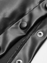 Ruffle Button Clasp PU Leather Skirt Skirts