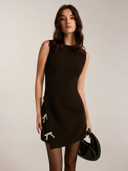 Removable Rhinestone Bow Tank Dress Dresses