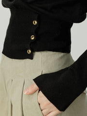 Asymmetrical Cold Shoulder Sweater Co ords Knit Tops