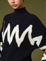 Mock Neck Contrast Binding Sweater Sweaters