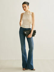 Tie Neck Halter Top Tank Tops & Camis