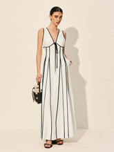 Contrast Trim Dress With Pockets Off White / XS Dresses