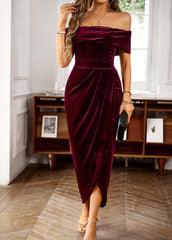 Velvet Off-the-shoulder Cocktail Dress