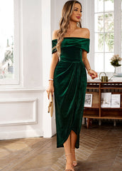 Velvet Off-the-shoulder Cocktail Dress