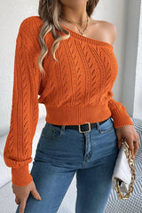 Off Shoulder Knit Pullover Sweater