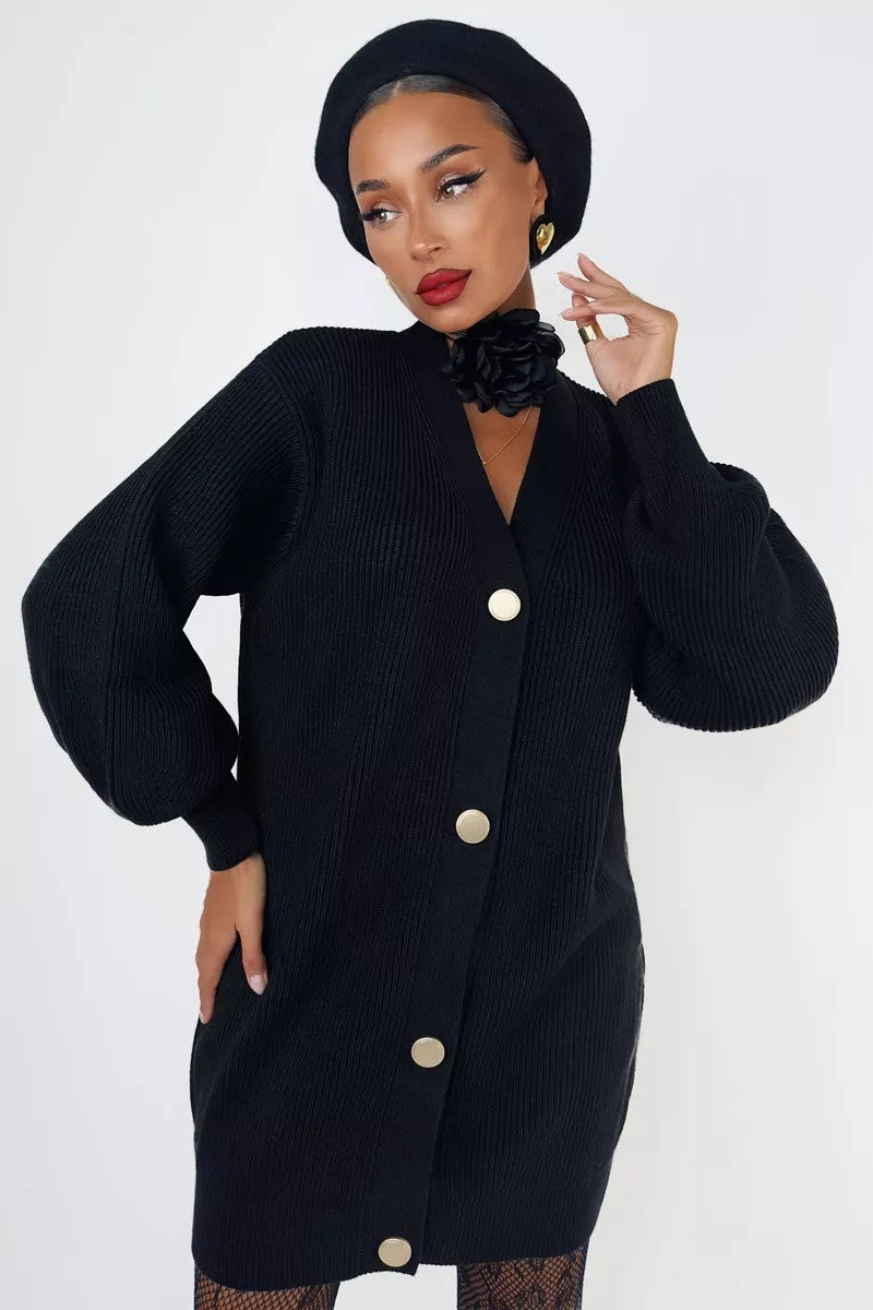 Solid Color Relaxed Knit Cardigan