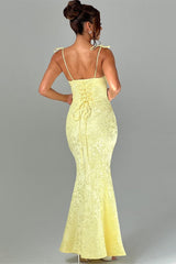 Solid Sash Backless Mermaid Formal Dress