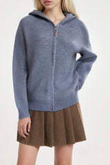 Oversized Hooded Zipper Sweater