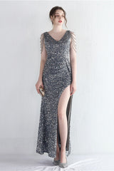Statement Bead Mermaid Gown Formal Dress