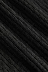 Contrast Ruffled Slim French Knit Sweater Dress