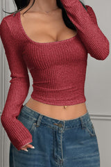 Bodycon Slim Fit Long Sleeve Knit Top