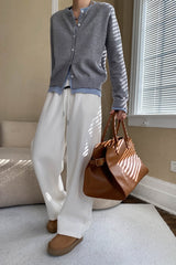 Contrast Panel Layering Cardigan