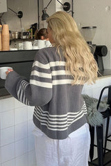 Color Block Stripe Knit Sweater