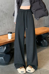 Fleece Lined Wide Leg Knit Pants