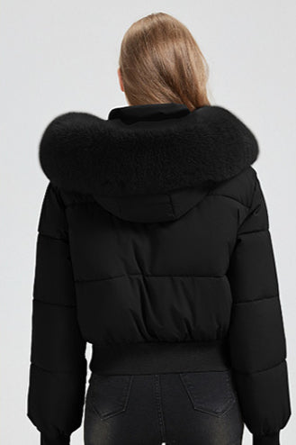 Short Waist Slim Puffer Coat coats