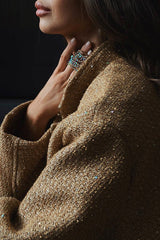 Sequin Stand Collar Pocket Jacket