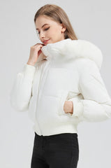 Plush Hooded Faux Fur Collar Puffer Jacket