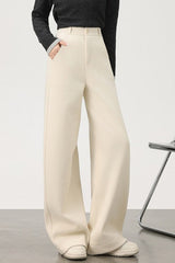 Fleece Lined Wool Blend Knit Pants