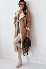 Reversible Stand Collar Faux Fur Overcoat