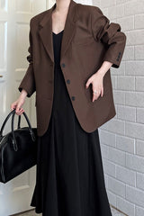 Vintage Casual Long Sleeve Blazer