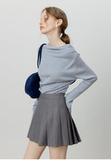 Elegant Slit Neck Tied Waist Knit Top