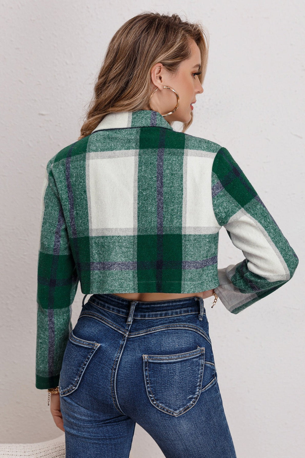 Casual Plaid Long Sleeve Jacket