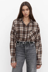 Vintage Plaid Relaxed Fit Blouse