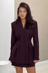 V Neck Waist Detail Blazer