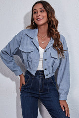 Cinched Waist Corduroy Jacket