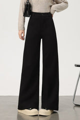 Fleece Lined Wool Blend Knit Pants