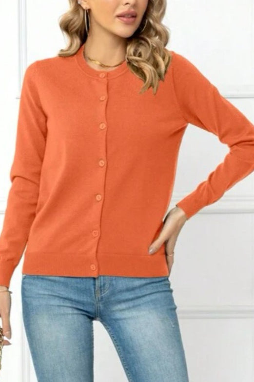 Solid Color Knit Cardigan