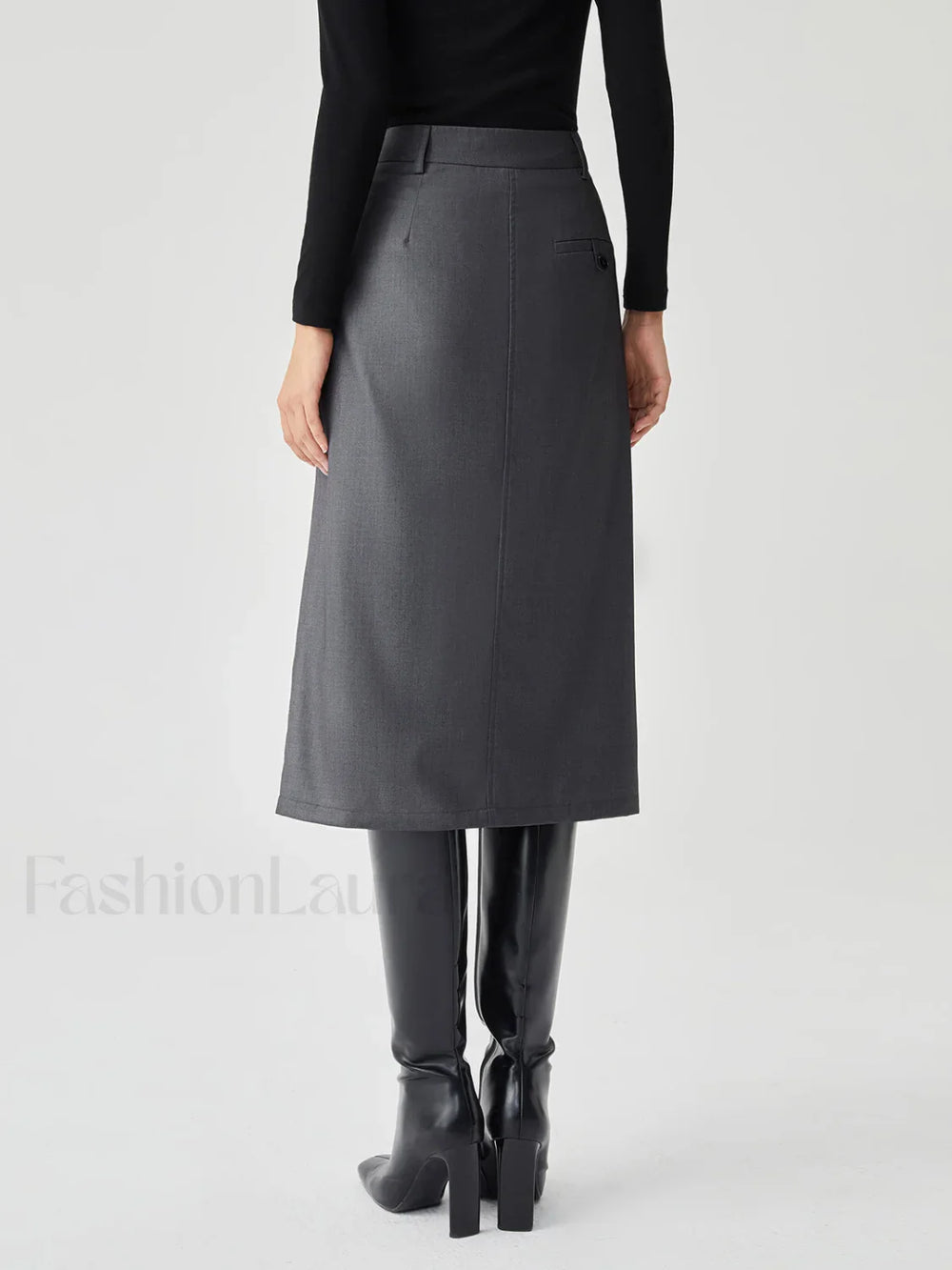 Asymmetrical Pleated Graceful Midi Skirt Skirts