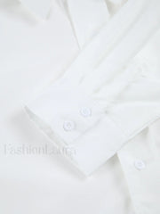 Asymmetrical Pocket Button Trendy Collar Crop Shirt Shirts