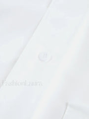 Asymmetrical Pocket Button Trendy Collar Crop Shirt Shirts