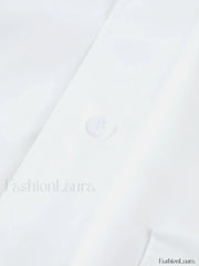 Asymmetrical Pocket Button Trendy Collar Crop Shirt Shirts